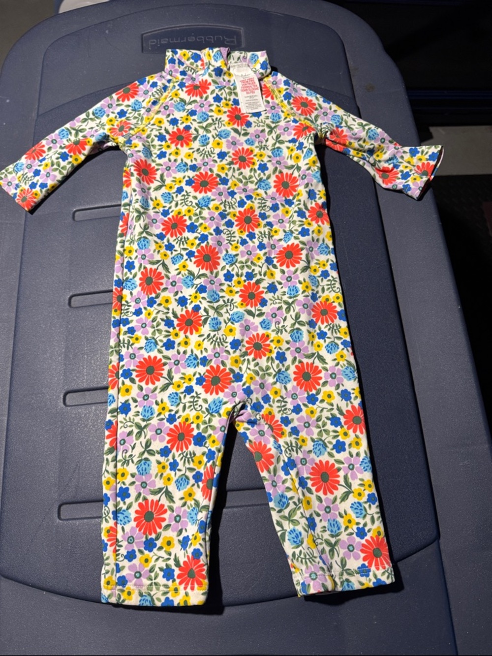 Baby Boden Floral One-Piece rashguard swimsuit